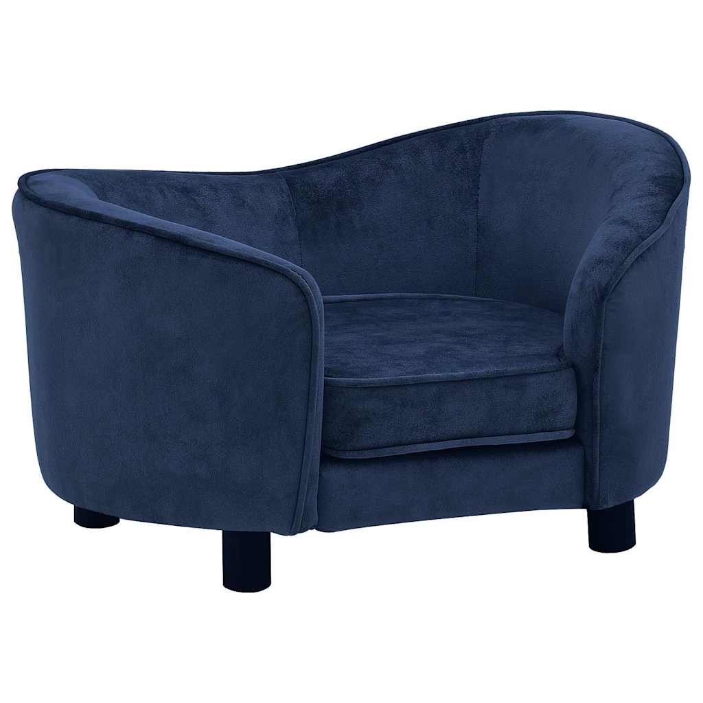 vidaXL Sofa dla psa, niebieska, 69x49x40 cm, pluszowa