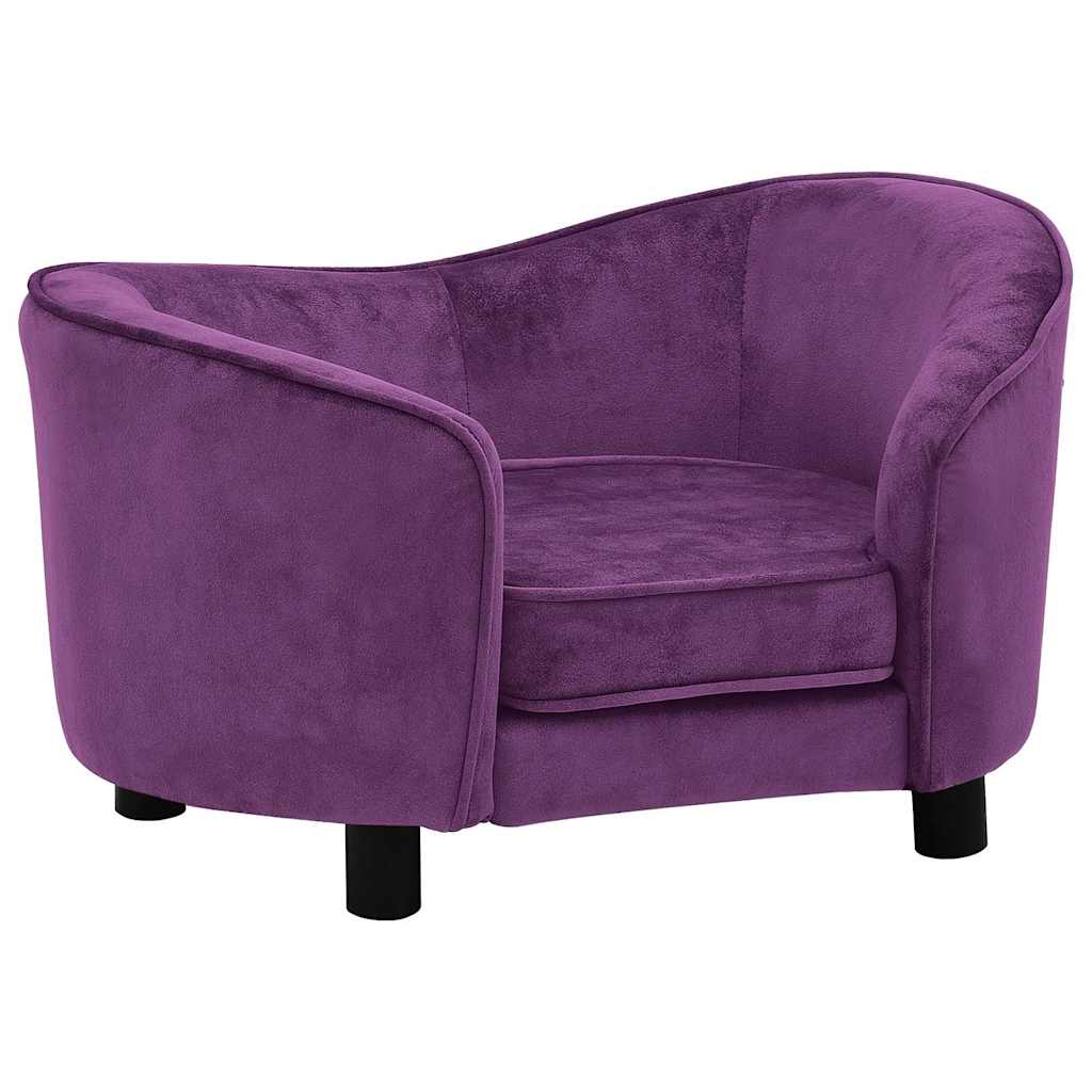 vidaXL Sofa dla psa, burgundowa, 69x49x40 cm, pluszowa