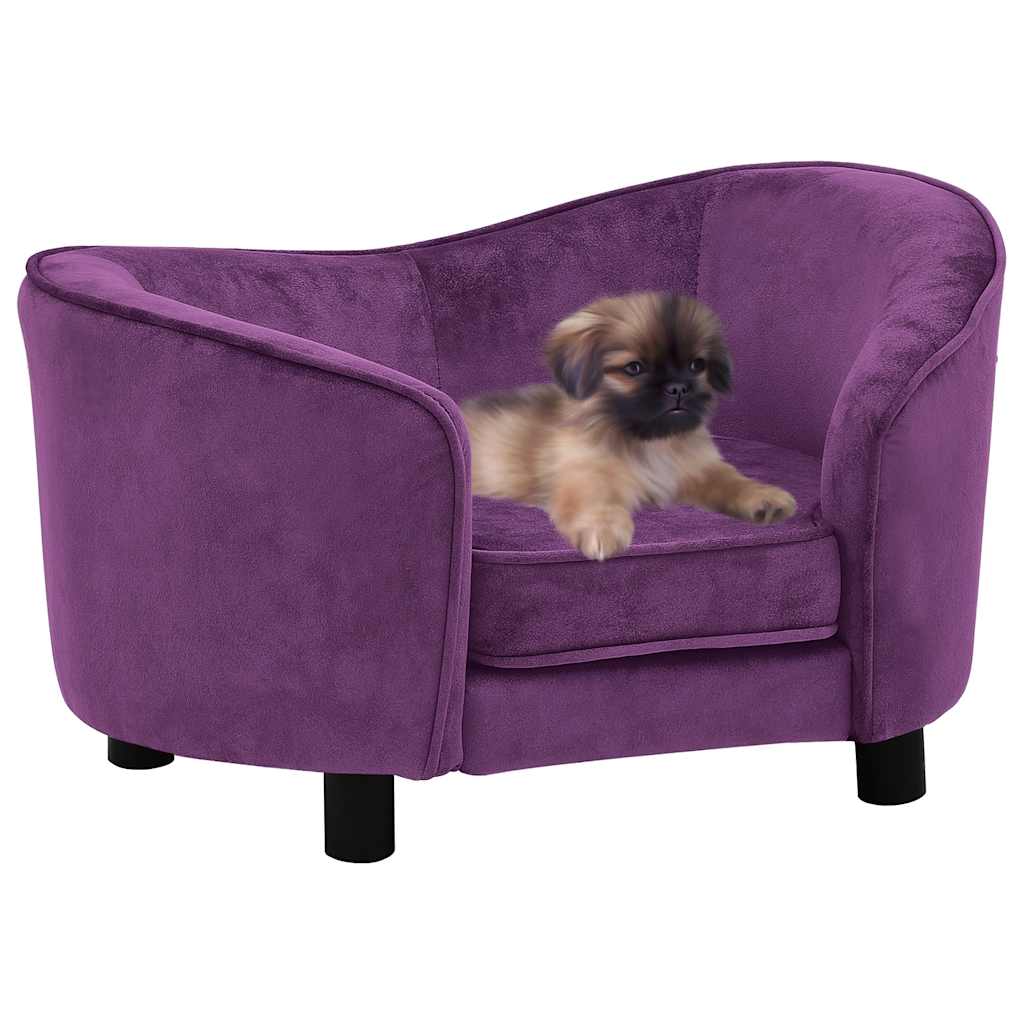 vidaXL Sofa dla psa, burgundowa, 69x49x40 cm, pluszowa