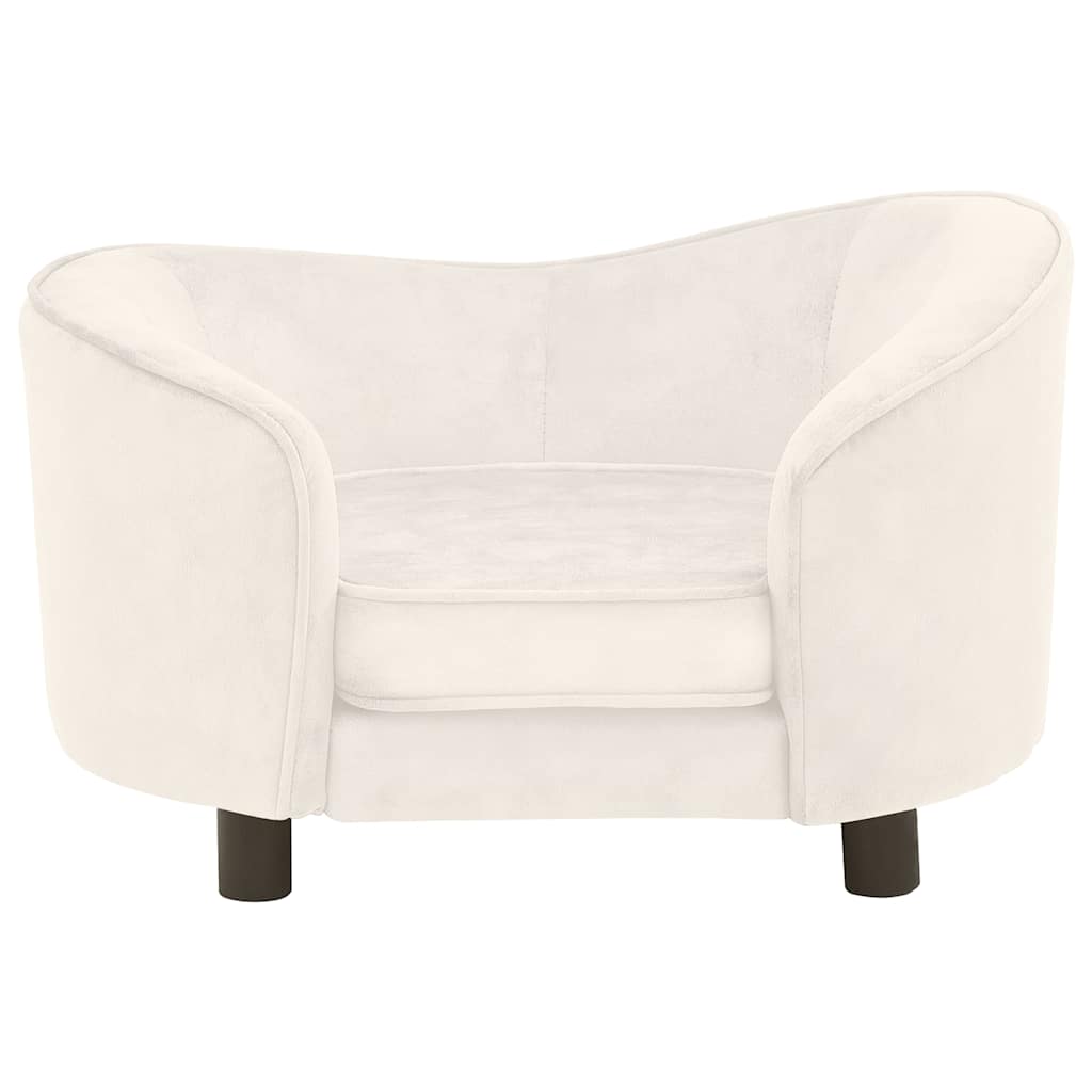 vidaXL Sofa dla psa, kremowa, 69x49x40 cm, pluszowa