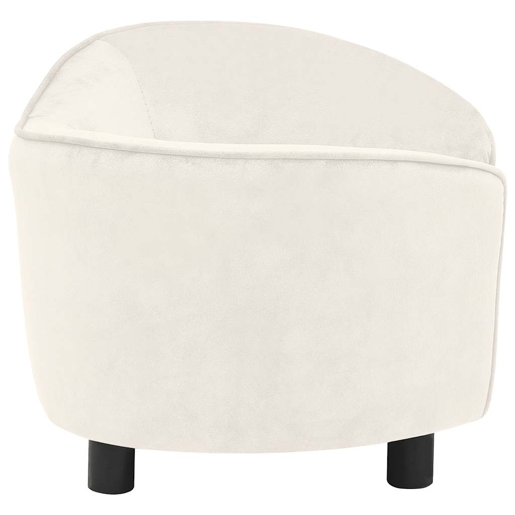 vidaXL Sofa dla psa, kremowa, 69x49x40 cm, pluszowa