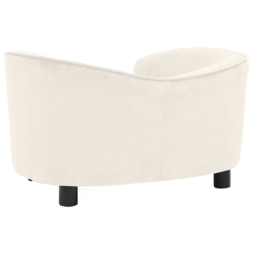 vidaXL Sofa dla psa, kremowa, 69x49x40 cm, pluszowa