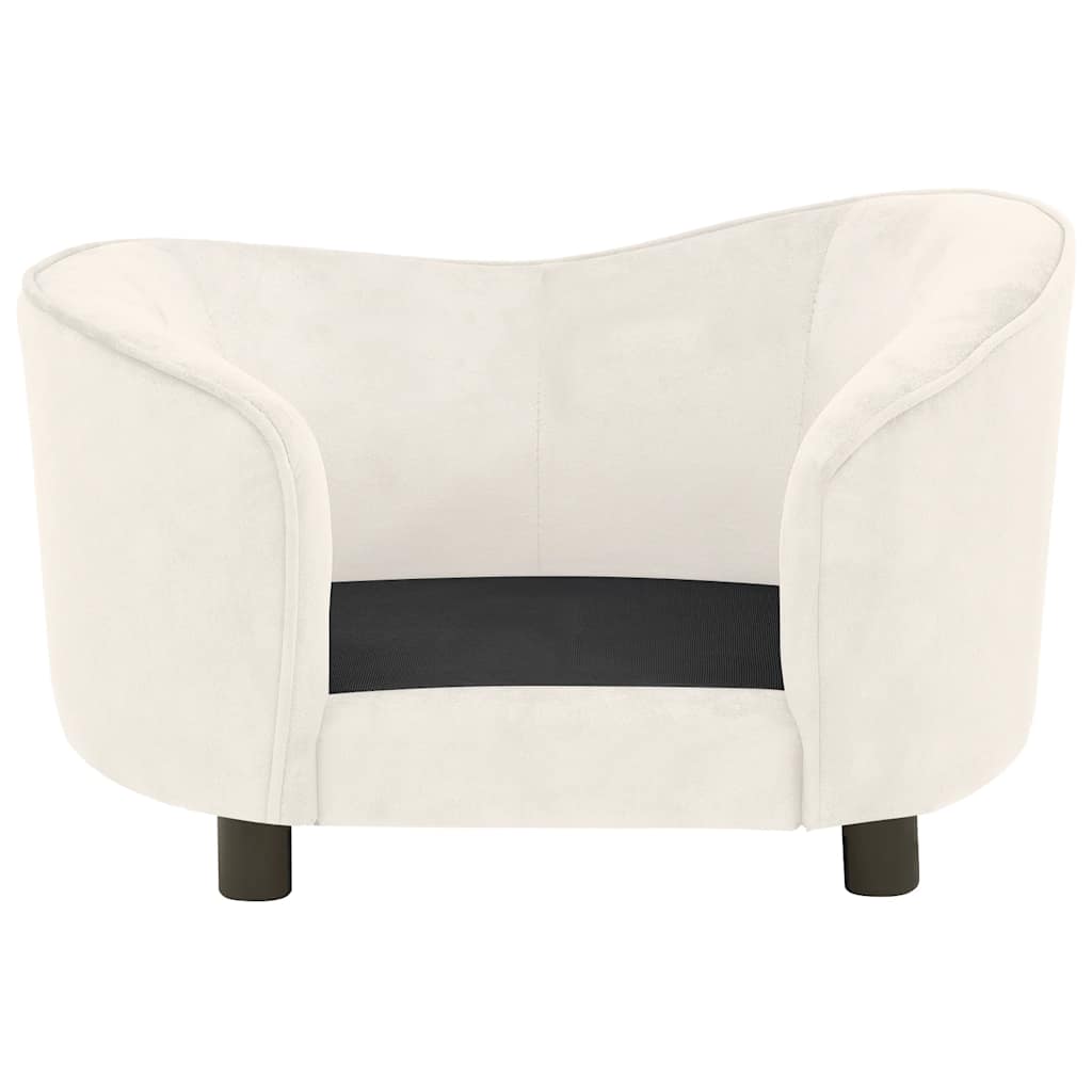 vidaXL Sofa dla psa, kremowa, 69x49x40 cm, pluszowa