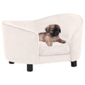 vidaXL Sofa dla psa, kremowa, 69x49x40 cm, pluszowa