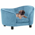 vidaXL Sofa dla psa, turkusowa, 69x49x40 cm, pluszowa