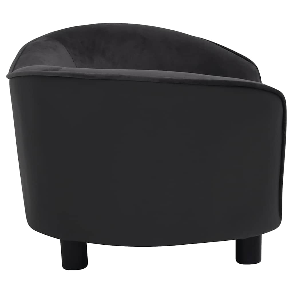 vidaXL Sofa dla psa, czarna, 69x49x40 cm, plusz i sztuczna skóra