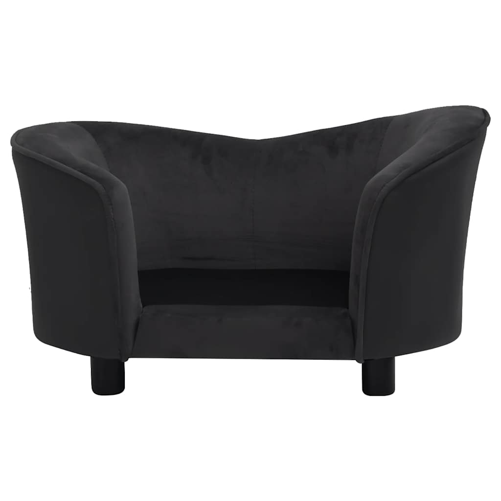 vidaXL Sofa dla psa, czarna, 69x49x40 cm, plusz i sztuczna skóra