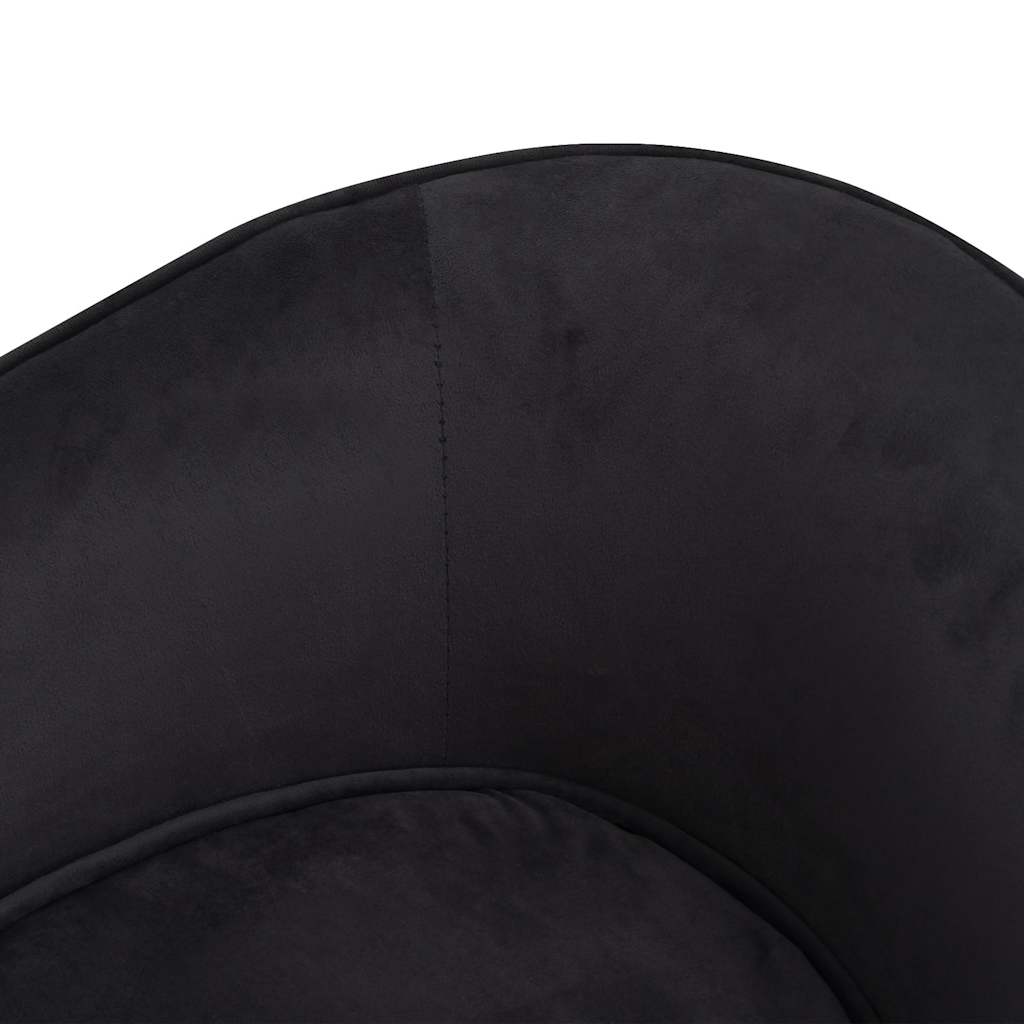 vidaXL Sofa dla psa, czarna, 69x49x40 cm, plusz i sztuczna skóra