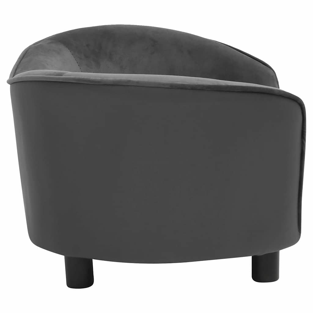 vidaXL Sofa dla psa, ciemnoszara, 69x49x40 cm, plusz i sztuczna skóra