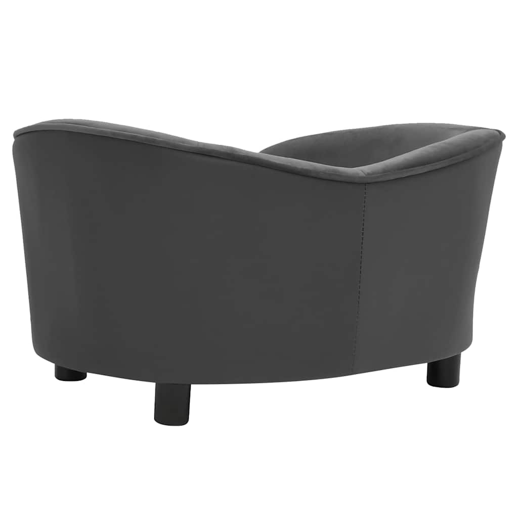 vidaXL Sofa dla psa, ciemnoszara, 69x49x40 cm, plusz i sztuczna skóra