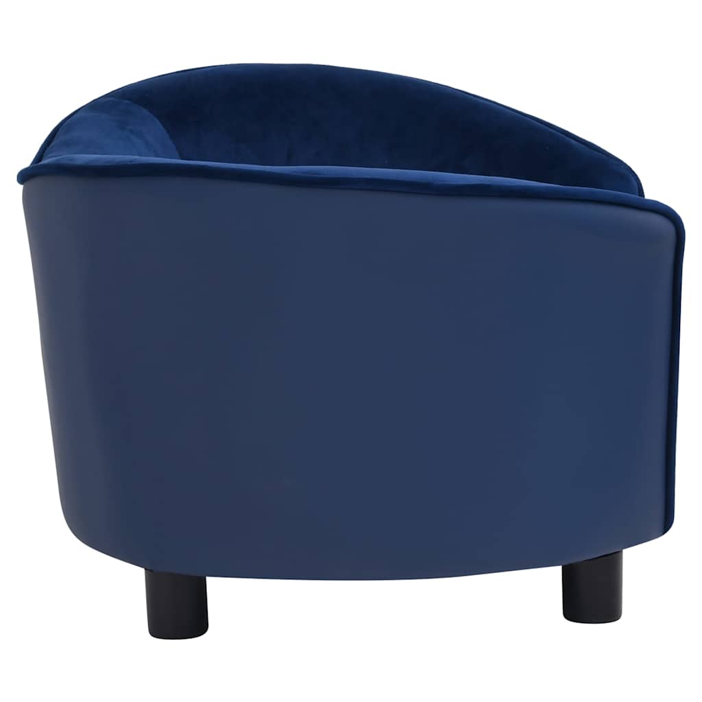 vidaXL Sofa dla psa, niebieska, 69x49x40 cm, plusz i sztuczna skóra