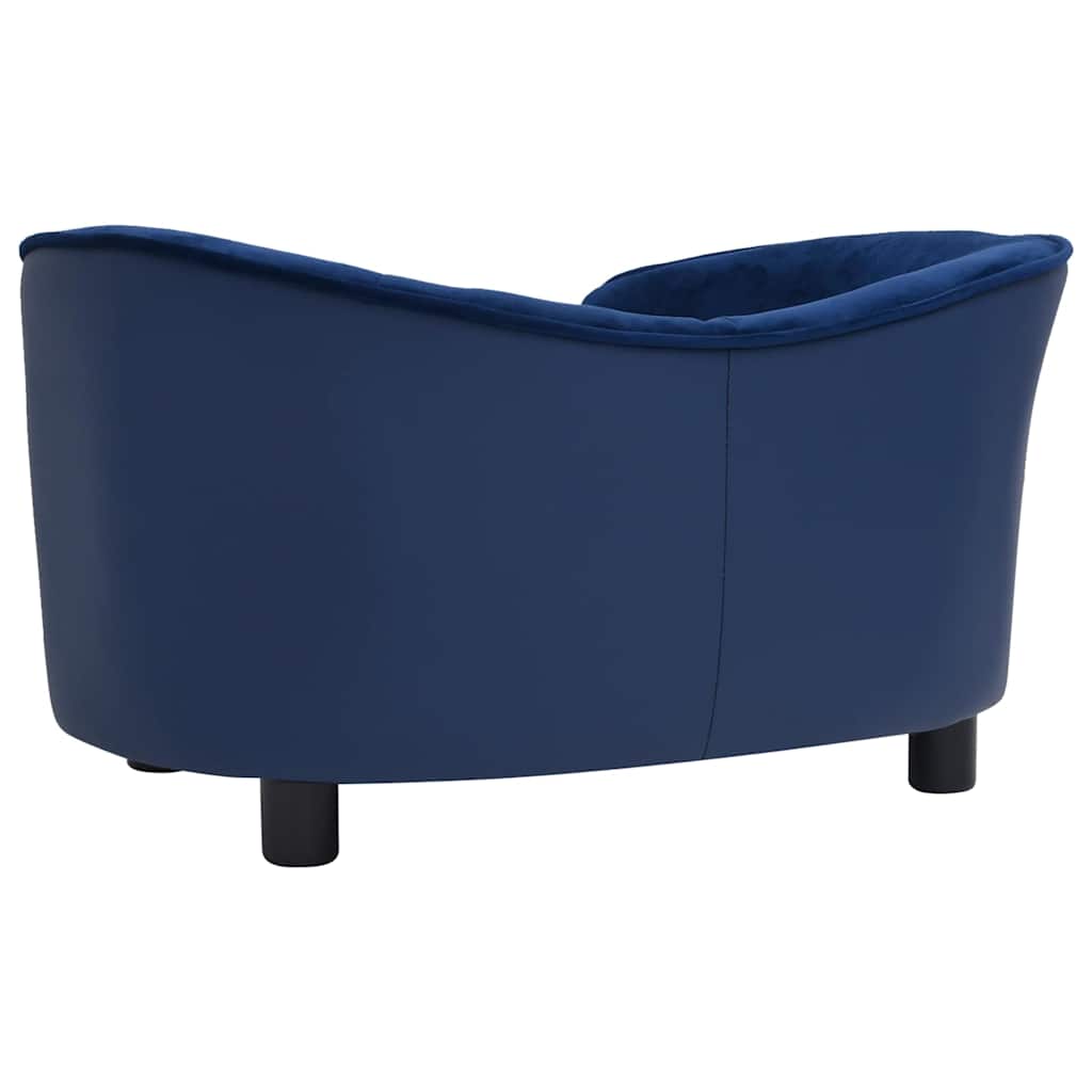 vidaXL Sofa dla psa, niebieska, 69x49x40 cm, plusz i sztuczna skóra