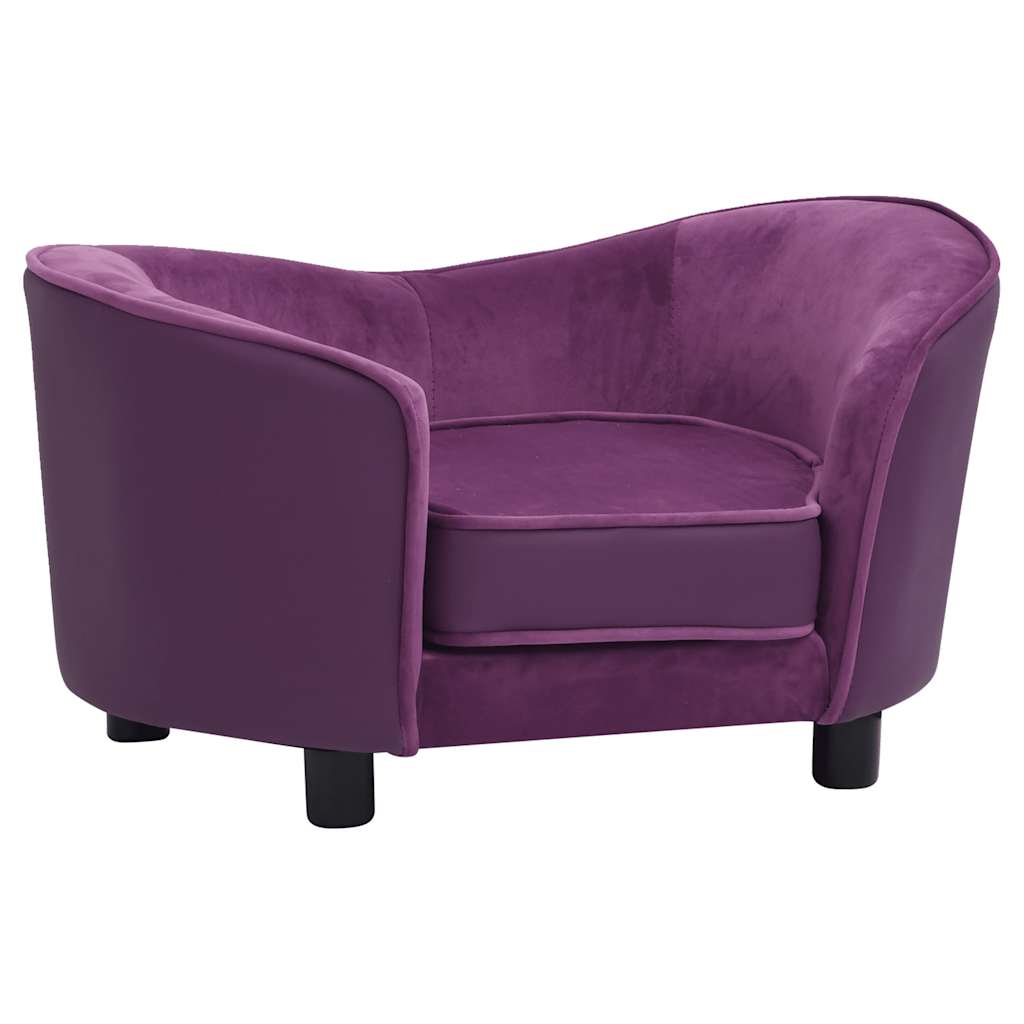 vidaXL Sofa dla psa, burgundowa, 69x49x40 cm, plusz i sztuczna skóra