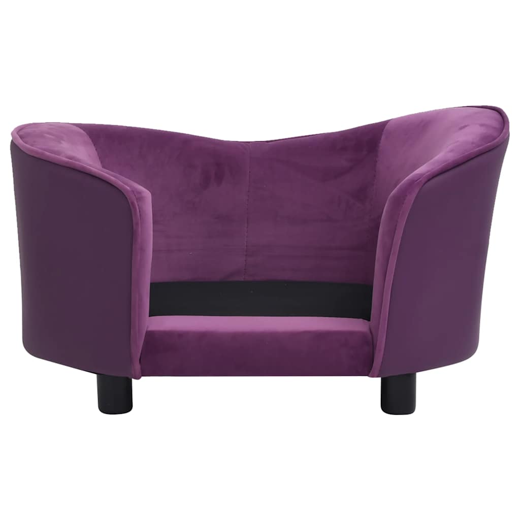 vidaXL Sofa dla psa, burgundowa, 69x49x40 cm, plusz i sztuczna skóra