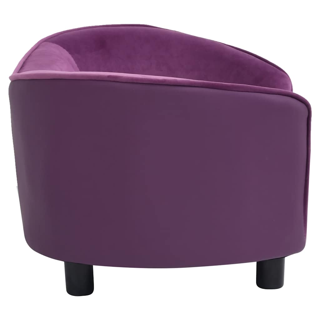 vidaXL Sofa dla psa, burgundowa, 69x49x40 cm, plusz i sztuczna skóra