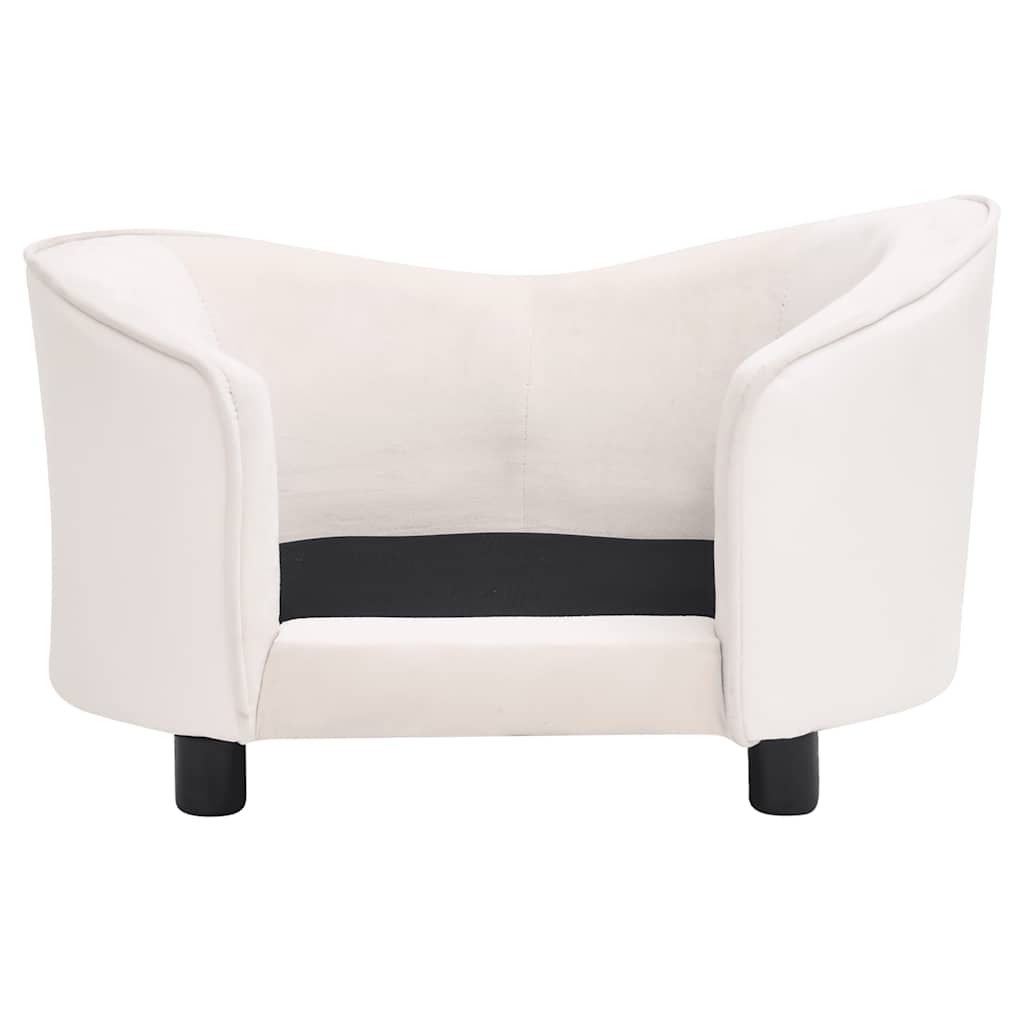 vidaXL Sofa dla psa, kremowa, 69x49x40 cm, plusz i sztuczna skóra