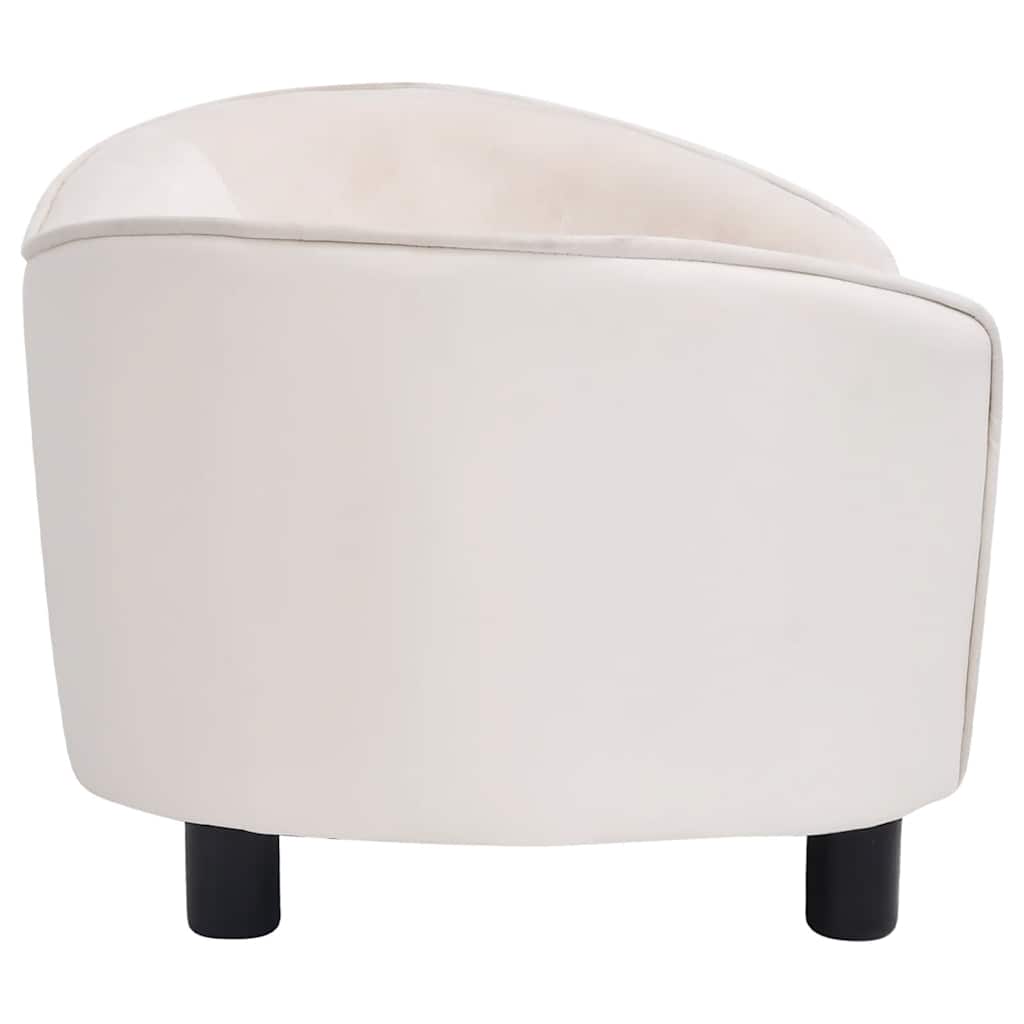 vidaXL Sofa dla psa, kremowa, 69x49x40 cm, plusz i sztuczna skóra