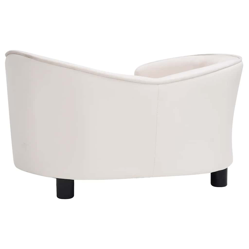 vidaXL Sofa dla psa, kremowa, 69x49x40 cm, plusz i sztuczna skóra