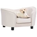 vidaXL Sofa dla psa, kremowa, 69x49x40 cm, plusz i sztuczna skóra