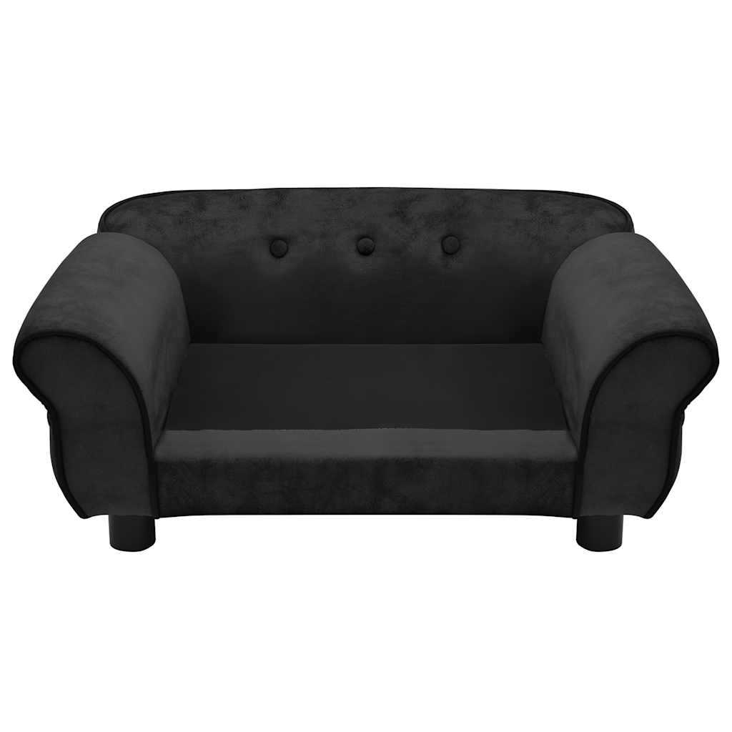 vidaXL Sofa dla psa, czarna, 72x45x30 cm, pluszowa