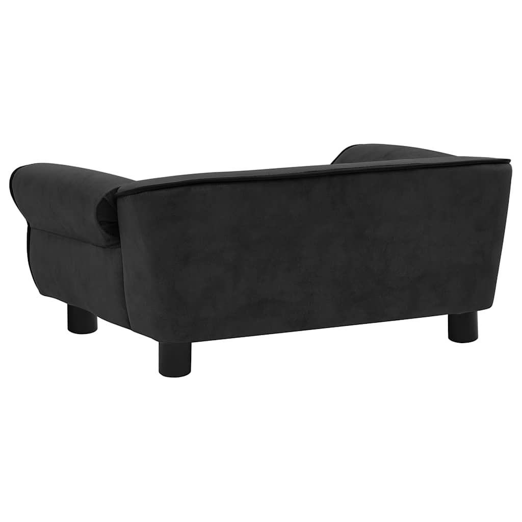 vidaXL Sofa dla psa, czarna, 72x45x30 cm, pluszowa