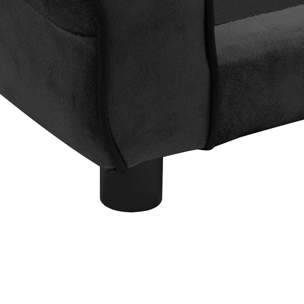 vidaXL Sofa dla psa, czarna, 72x45x30 cm, pluszowa