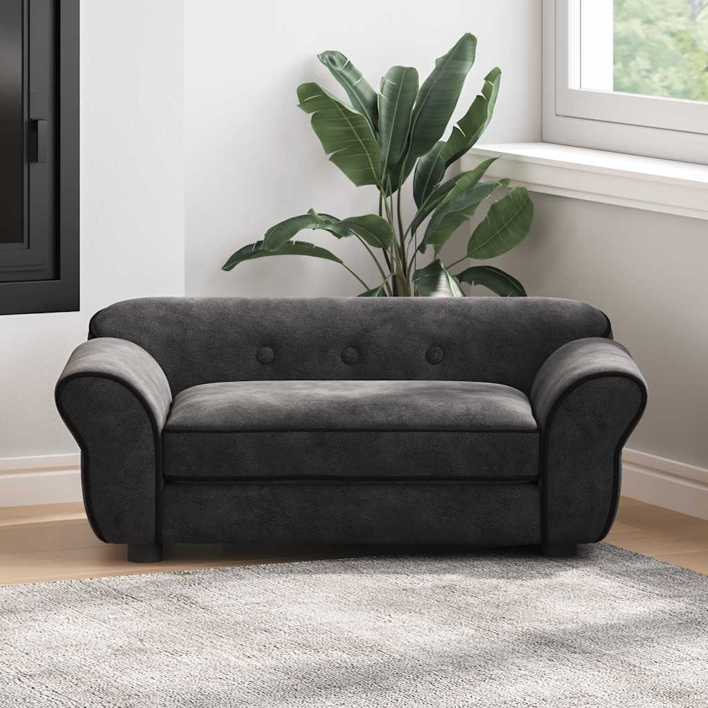 vidaXL Sofa dla psa, czarna, 72x45x30 cm, pluszowa