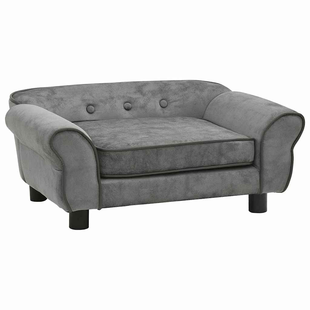 vidaXL Sofa dla psa, ciemnoszara, 72x45x30 cm, pluszowa
