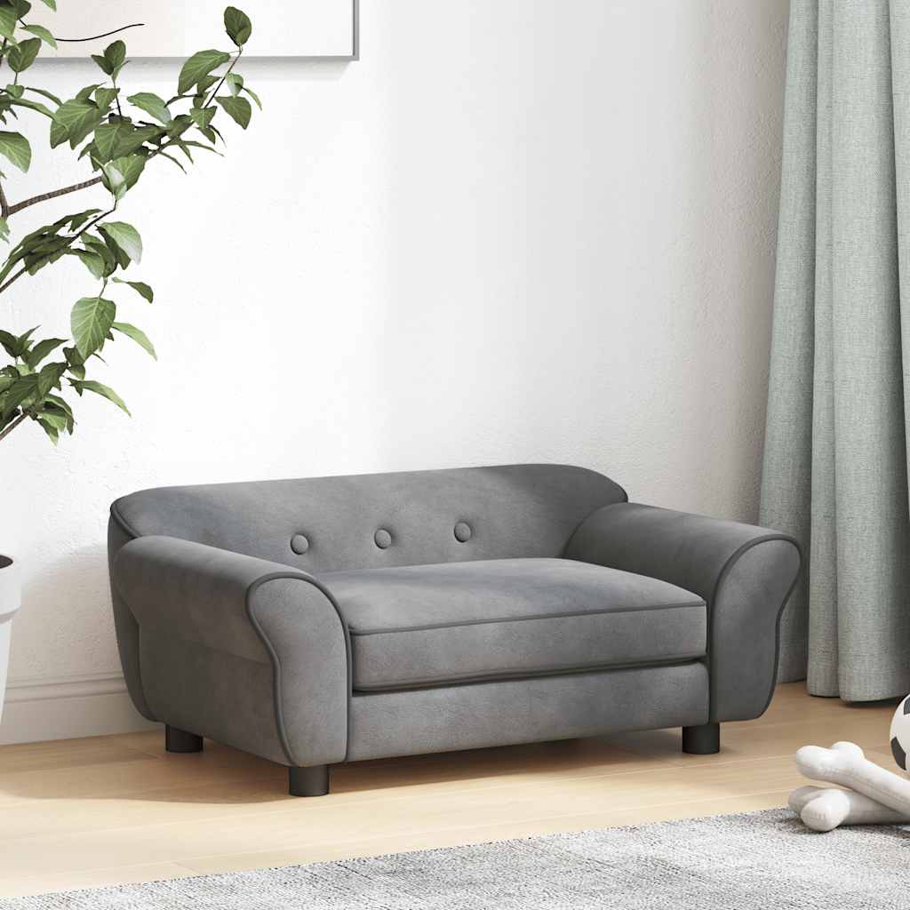 vidaXL Sofa dla psa, ciemnoszara, 72x45x30 cm, pluszowa