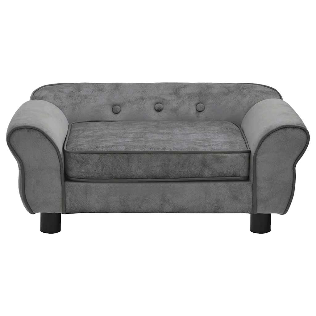 vidaXL Sofa dla psa, ciemnoszara, 72x45x30 cm, pluszowa