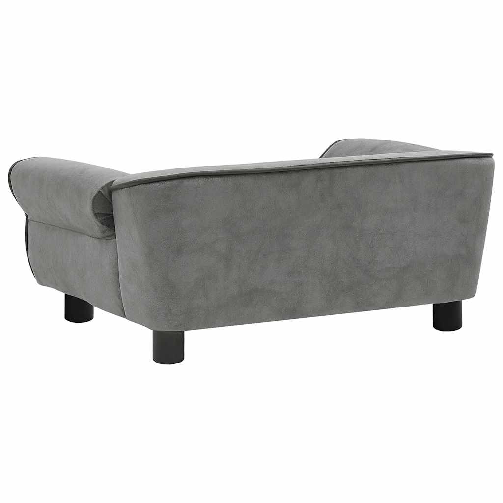 vidaXL Sofa dla psa, ciemnoszara, 72x45x30 cm, pluszowa