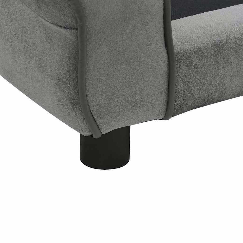 vidaXL Sofa dla psa, ciemnoszara, 72x45x30 cm, pluszowa