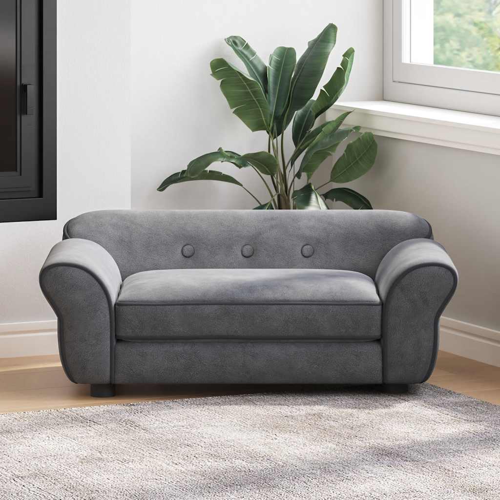 vidaXL Sofa dla psa, ciemnoszara, 72x45x30 cm, pluszowa