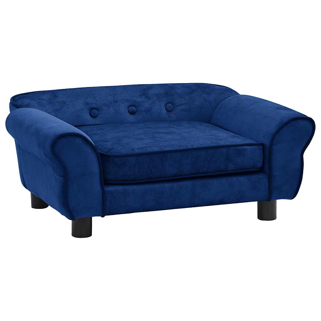vidaXL Sofa dla psa, niebieska, 72x45x30 cm, pluszowa