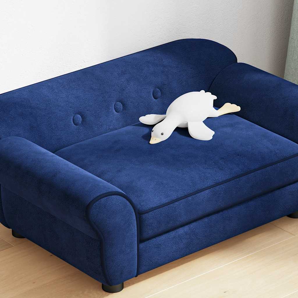vidaXL Sofa dla psa, niebieska, 72x45x30 cm, pluszowa