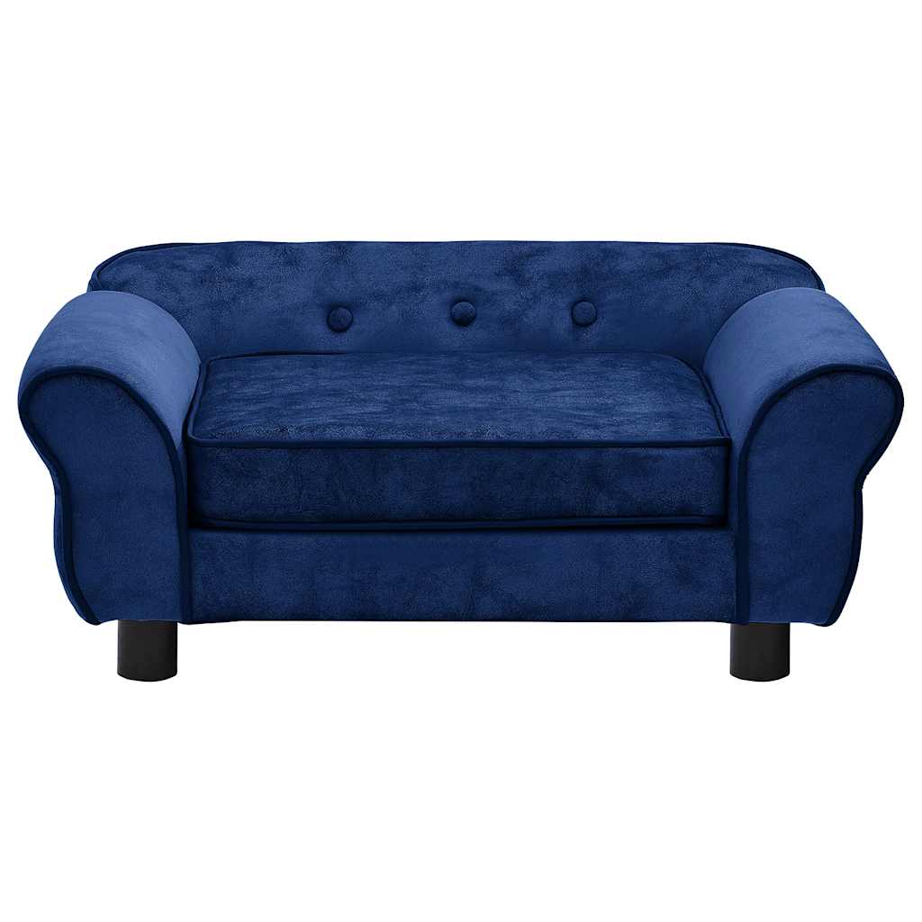 vidaXL Sofa dla psa, niebieska, 72x45x30 cm, pluszowa