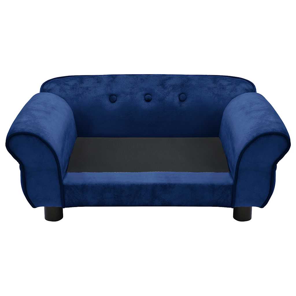 vidaXL Sofa dla psa, niebieska, 72x45x30 cm, pluszowa