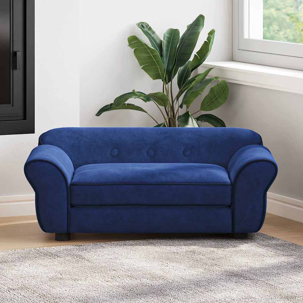 vidaXL Sofa dla psa, niebieska, 72x45x30 cm, pluszowa