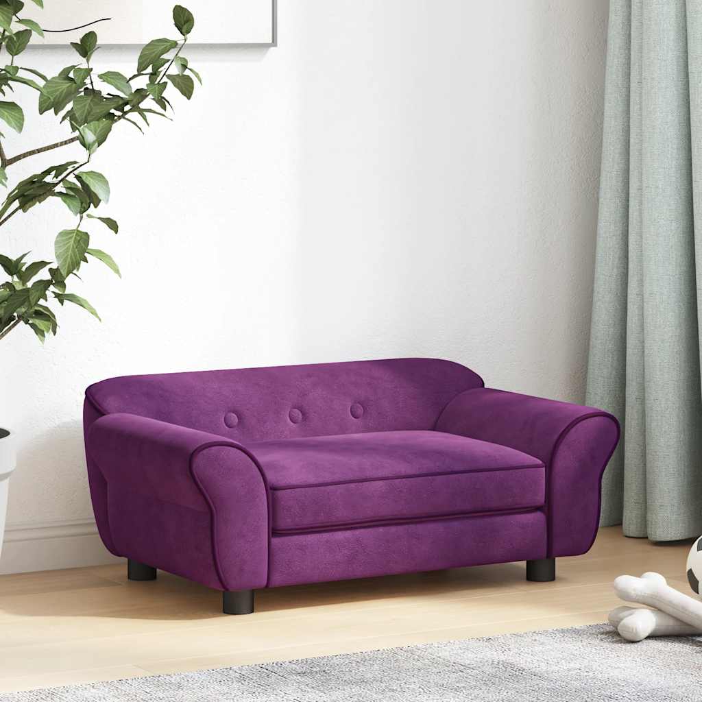 vidaXL Sofa dla psa, burgundowa, 72x45x30 cm, pluszowa