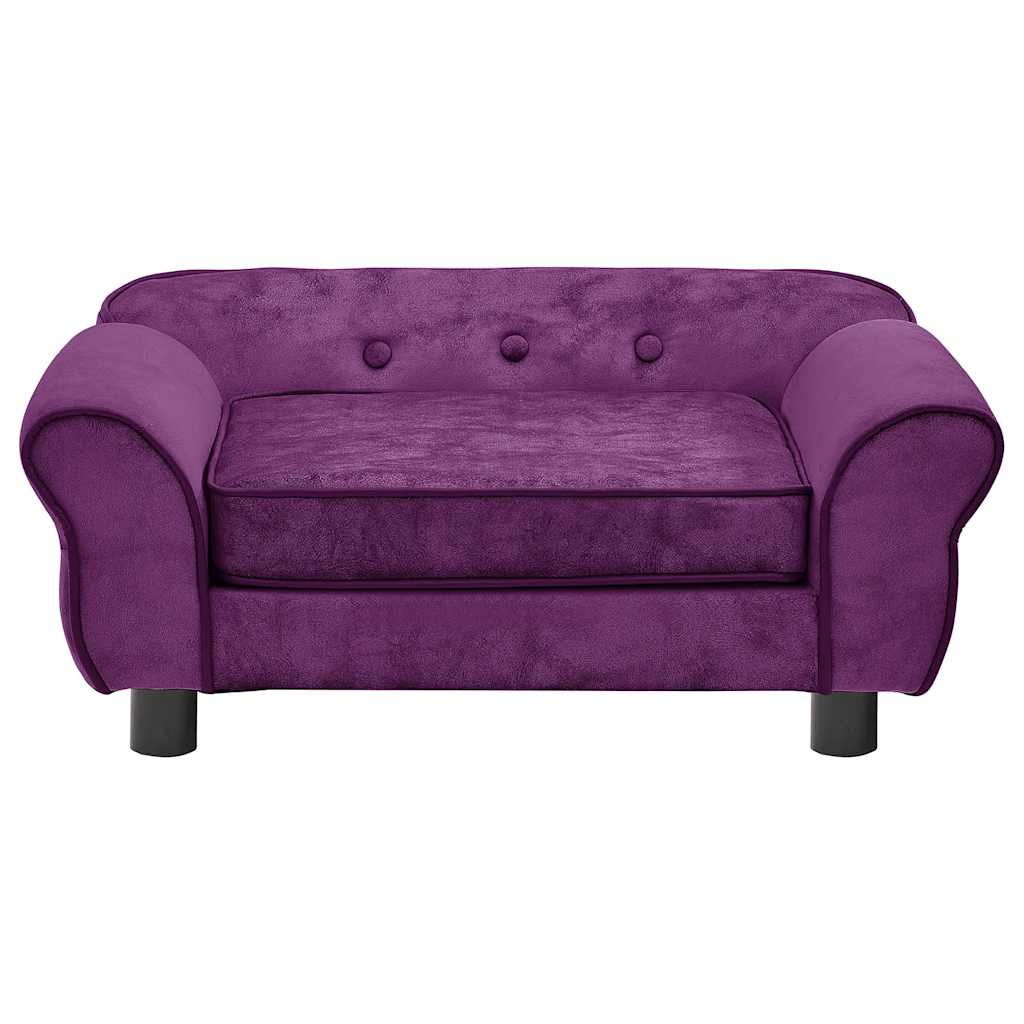 vidaXL Sofa dla psa, burgundowa, 72x45x30 cm, pluszowa