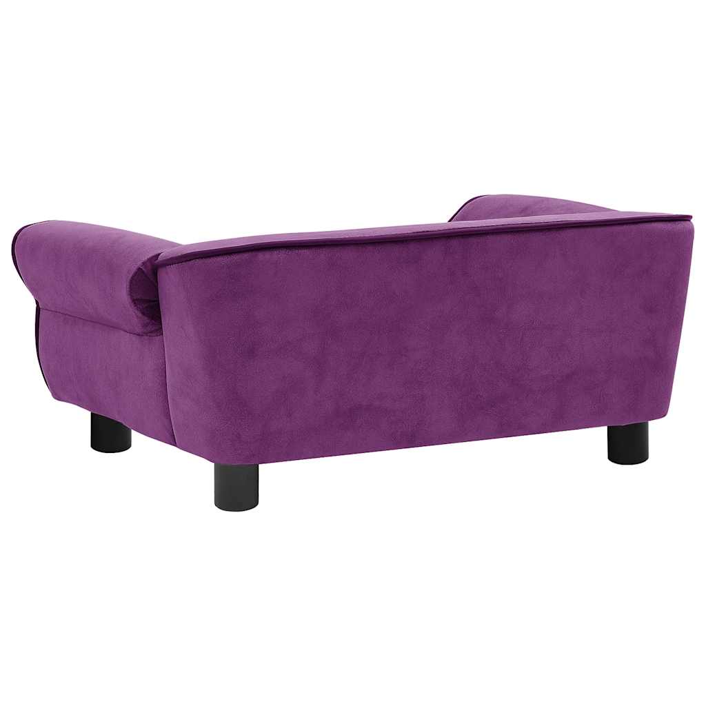 vidaXL Sofa dla psa, burgundowa, 72x45x30 cm, pluszowa