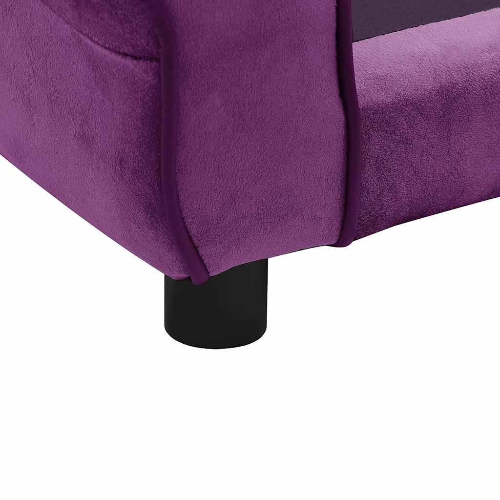vidaXL Sofa dla psa, burgundowa, 72x45x30 cm, pluszowa