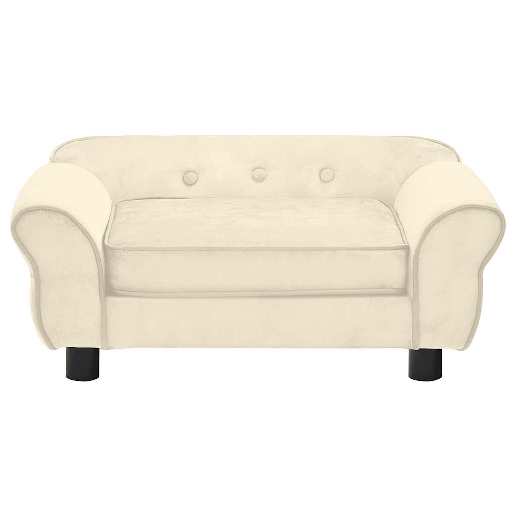 vidaXL Sofa dla psa, kremowa, 72x45x30 cm, pluszowa