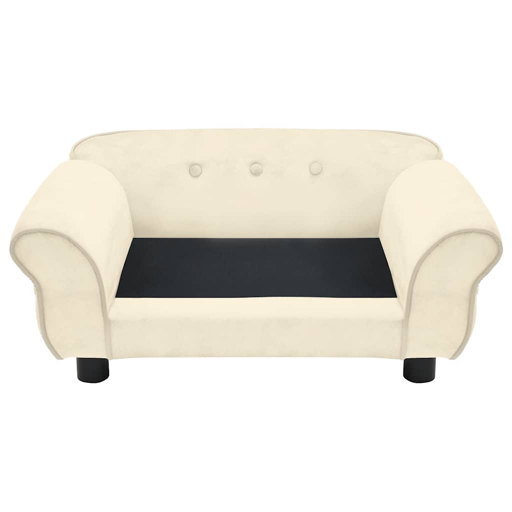 vidaXL Sofa dla psa, kremowa, 72x45x30 cm, pluszowa