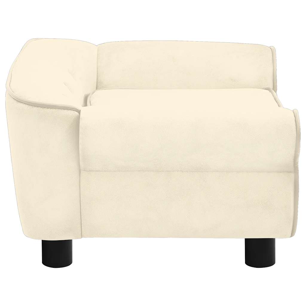 vidaXL Sofa dla psa, kremowa, 72x45x30 cm, pluszowa