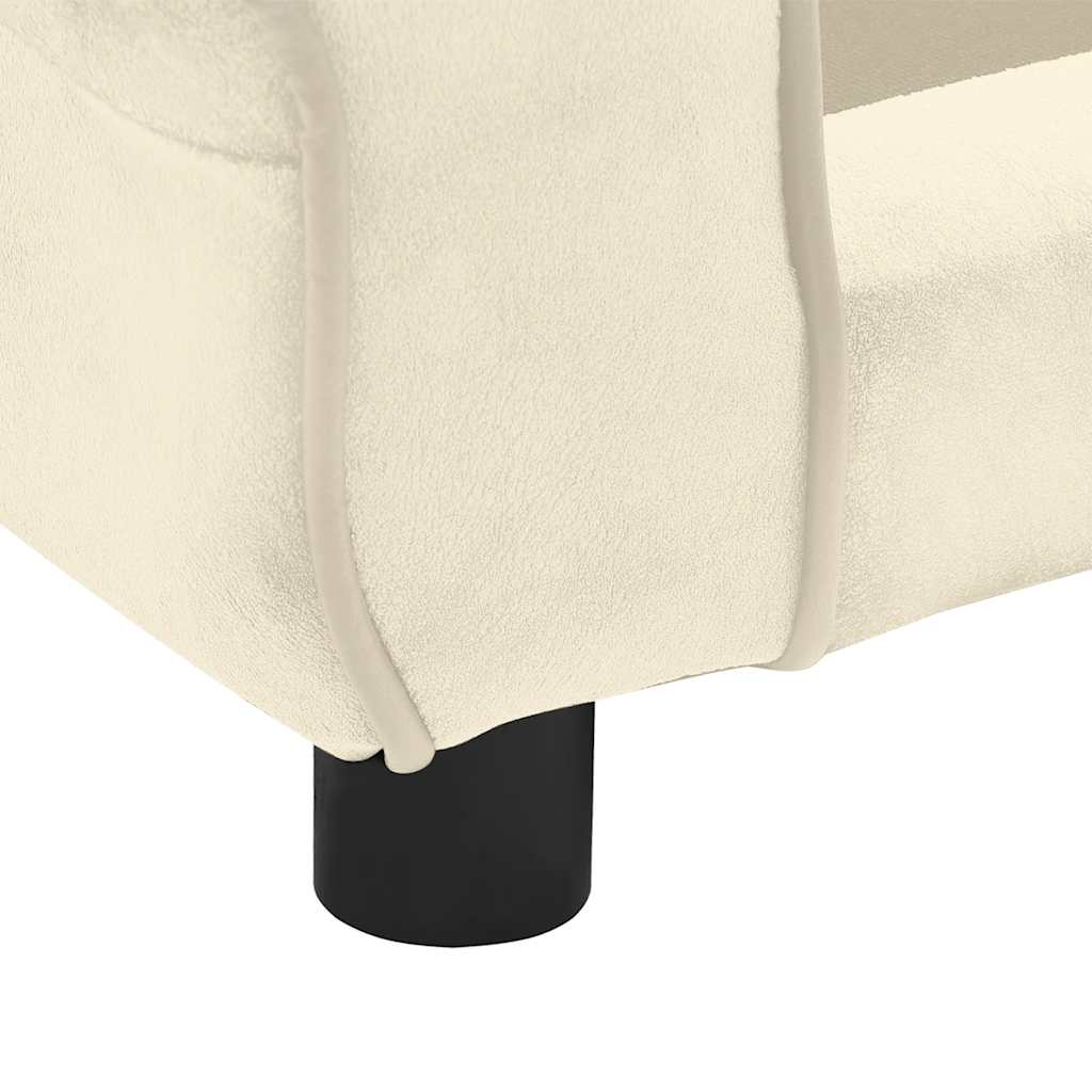 vidaXL Sofa dla psa, kremowa, 72x45x30 cm, pluszowa