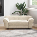 vidaXL Sofa dla psa, kremowa, 72x45x30 cm, pluszowa