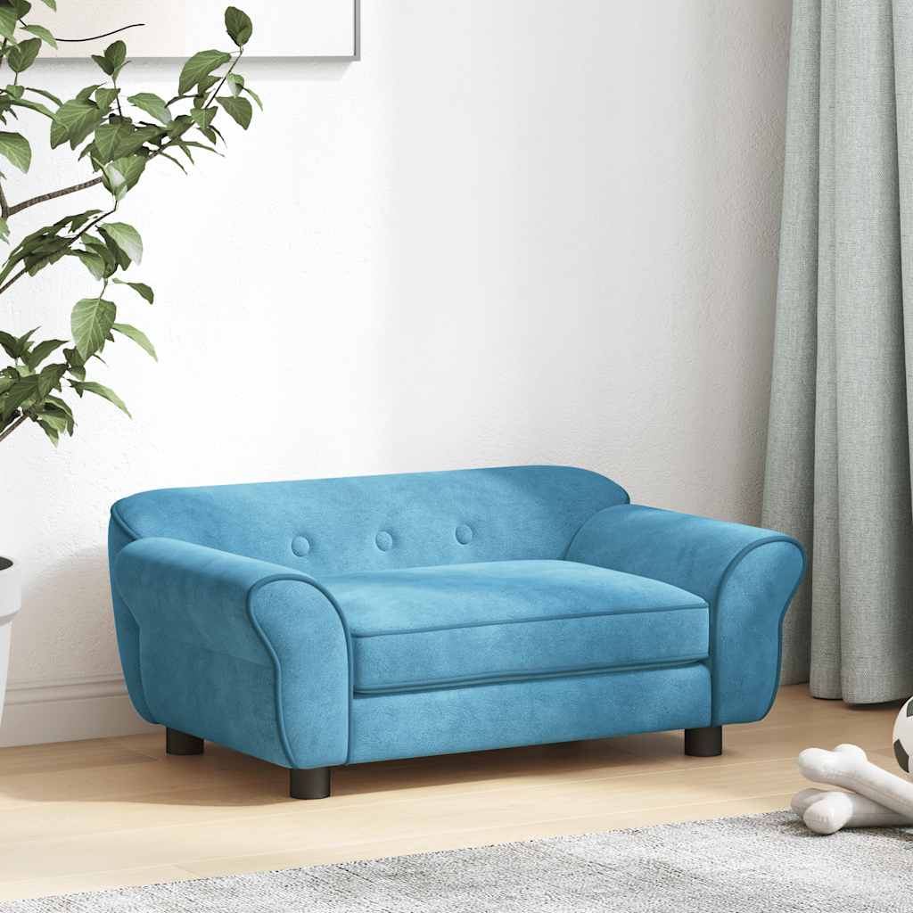 vidaXL Sofa dla psa, turkusowa, 72x45x30 cm, pluszowa