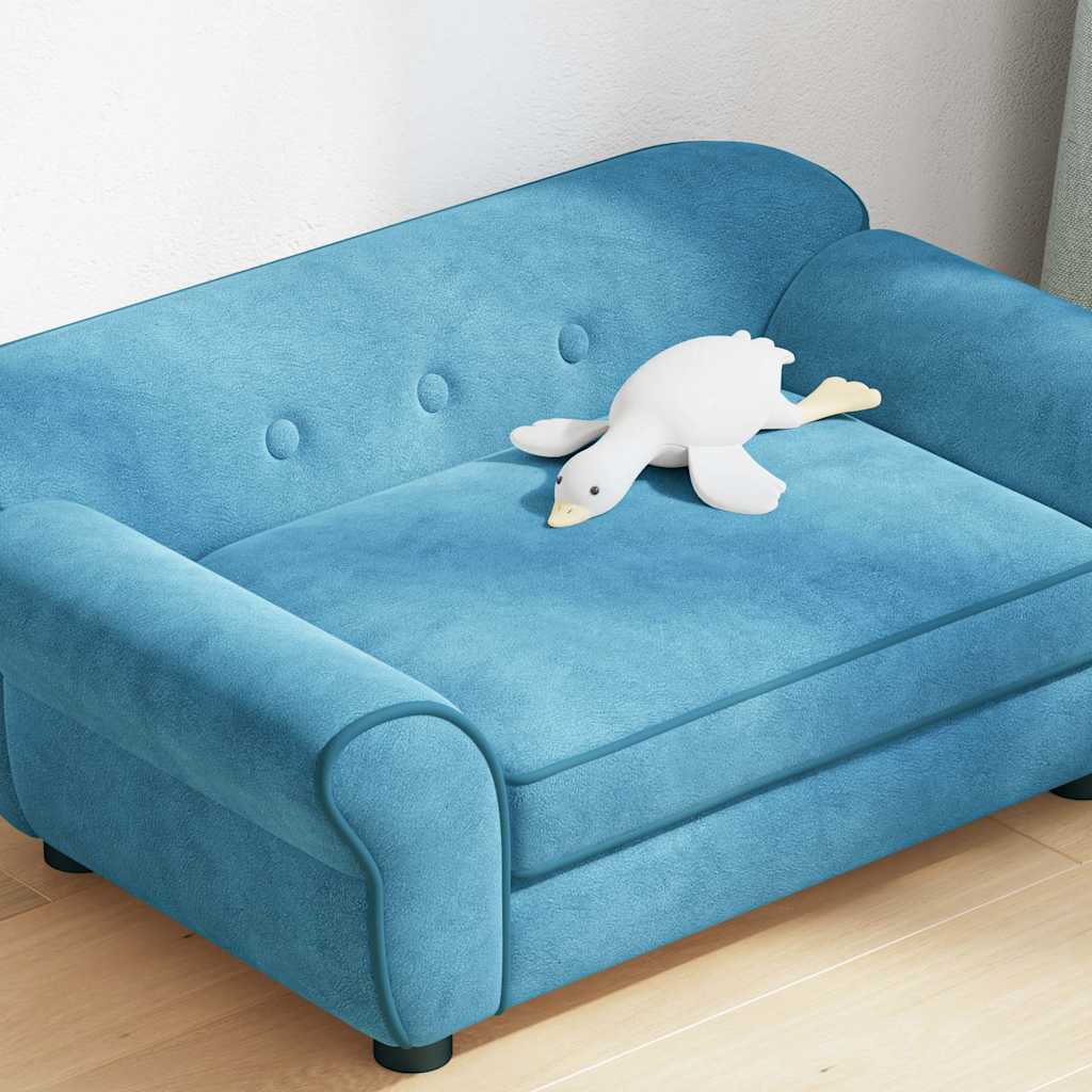 vidaXL Sofa dla psa, turkusowa, 72x45x30 cm, pluszowa