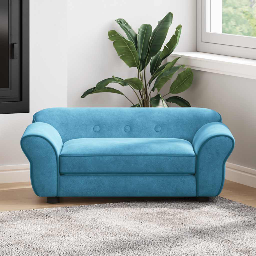 vidaXL Sofa dla psa, turkusowa, 72x45x30 cm, pluszowa